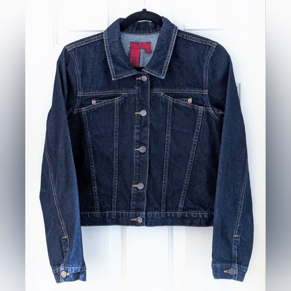 BCBG Max Azria Darkwash Denim Jacket 100% Cotton. SIZE Small - Picture 1 of 6